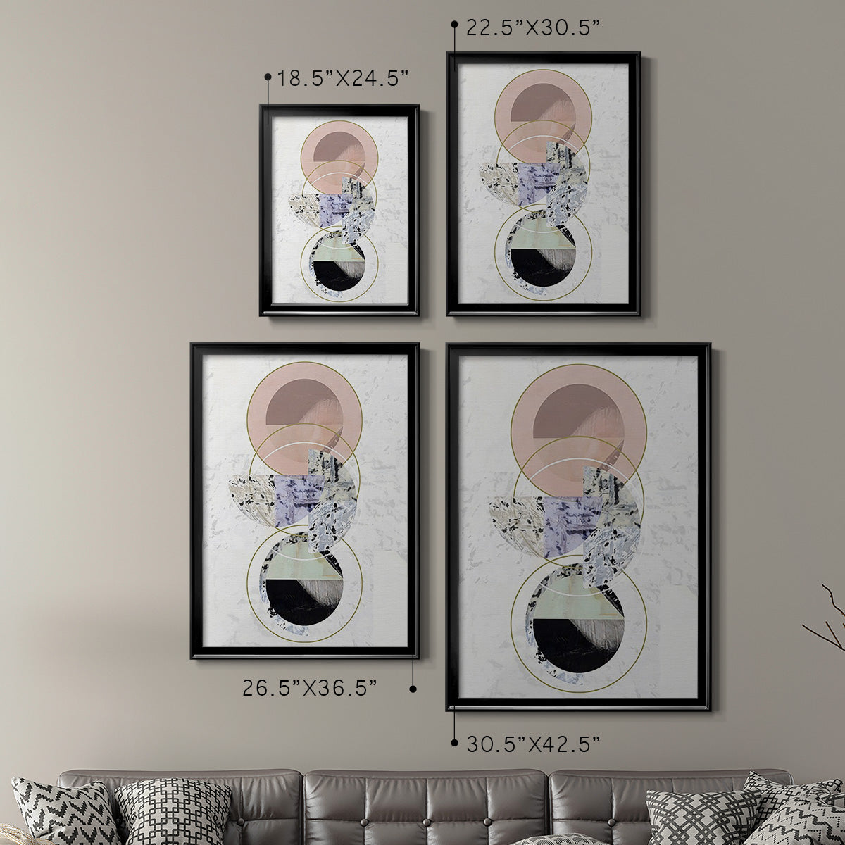 Inner Circles I - Modern Framed Canvas Print