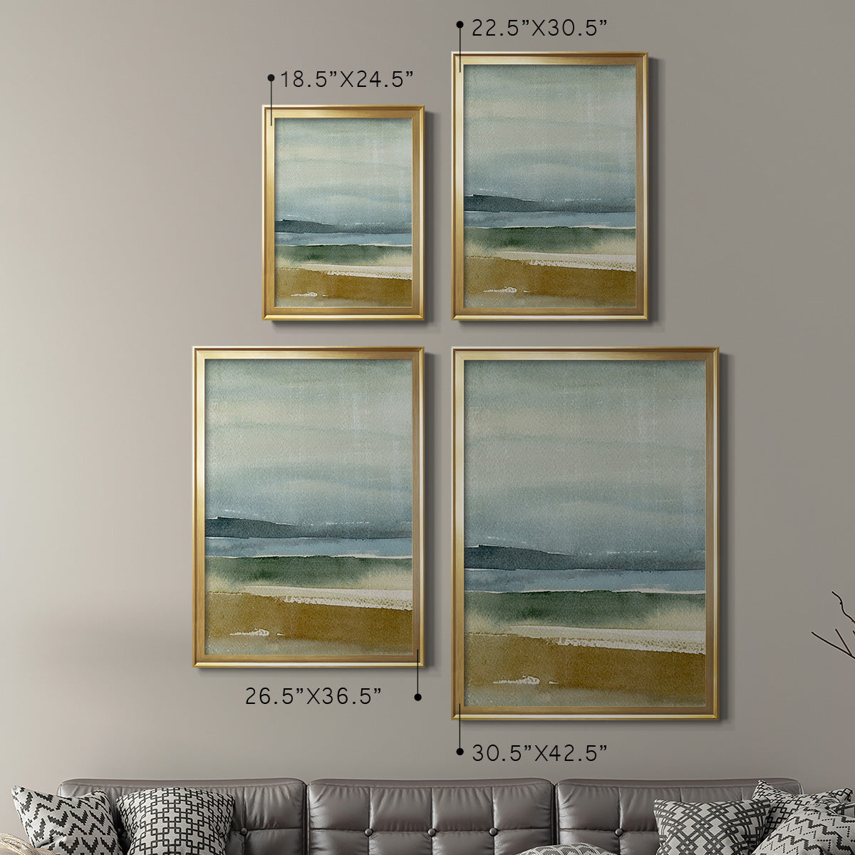 Ochre Outlook II - Modern Framed Canvas Print