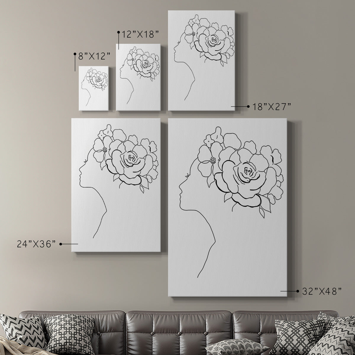 Fashion Floral Sketch II - Canvas Art Print