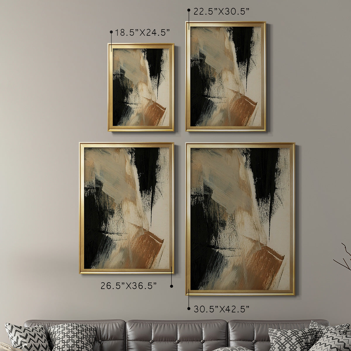 Baked Paintstrokes V - Modern Framed Canvas Print
