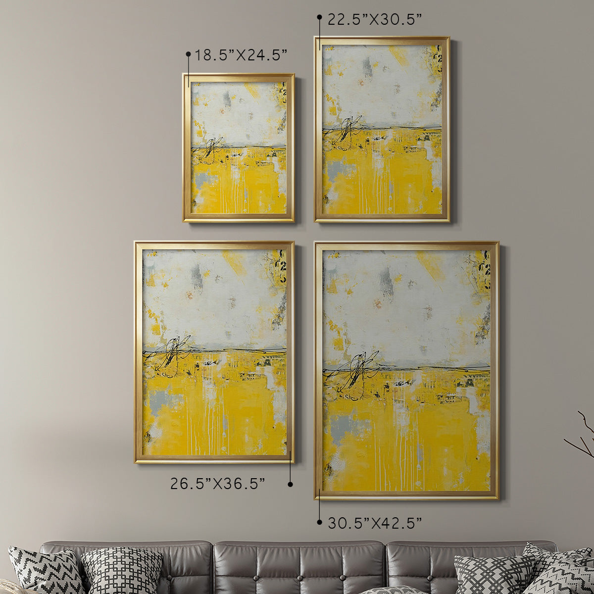 Yellow Bound - Modern Framed Canvas Print