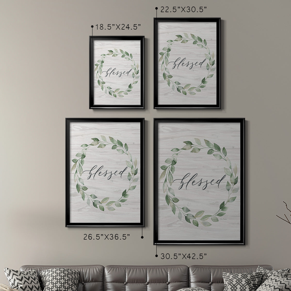 Blessed Wreath - Modern Framed Canvas Print
