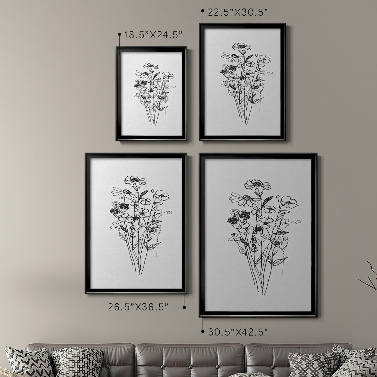 Farmhouse Plants II - Modern Framed Canvas Print