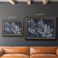 Foliage on Navy V Premium Framed Canvas- Ready to Hang