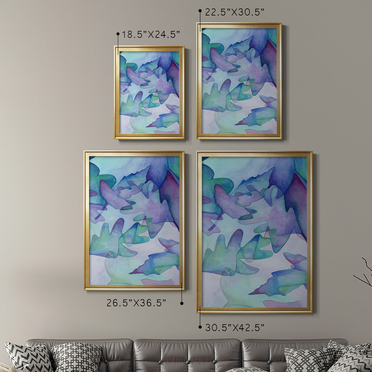 Fallen Leaves - Modern Framed Canvas Print