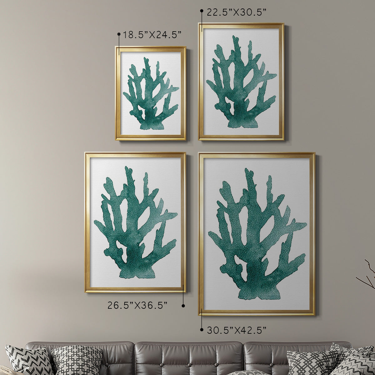 Coral Souvenirs I - Modern Framed Canvas Print