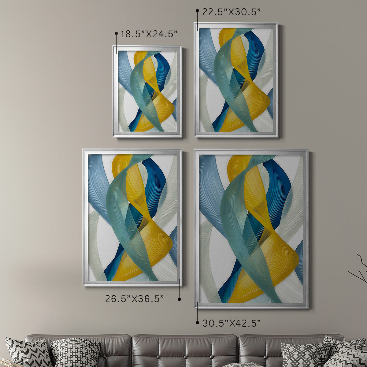 Horizontal Bands I - Modern Framed Canvas Print