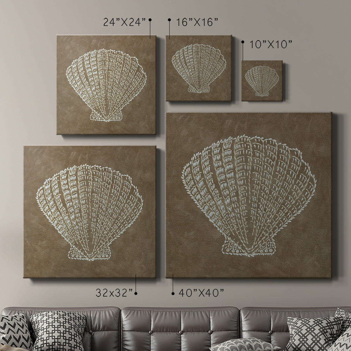 Embroidered Shells III - Canvas Art Print