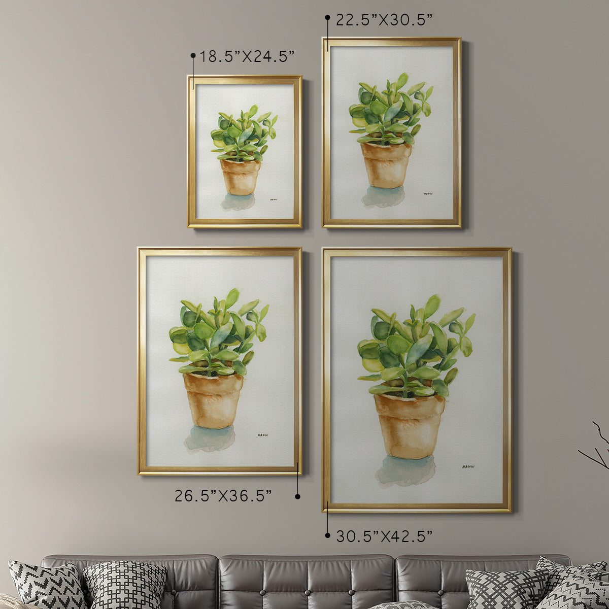 Succulent I - Modern Framed Canvas Print