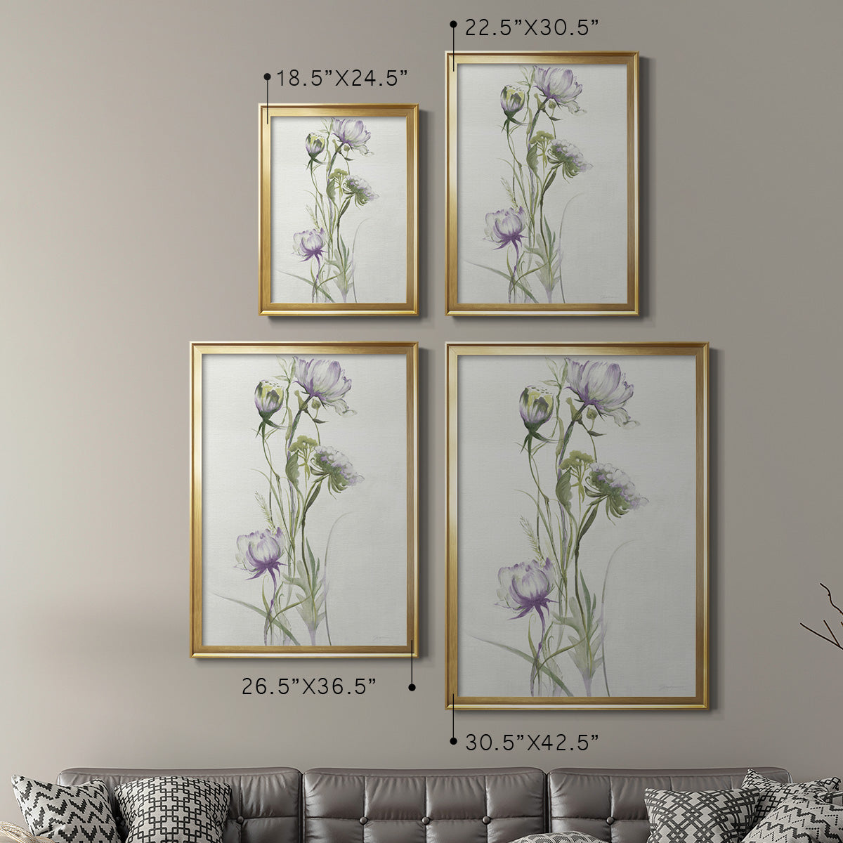 Late Summer Wildflowers I - Modern Framed Canvas Print