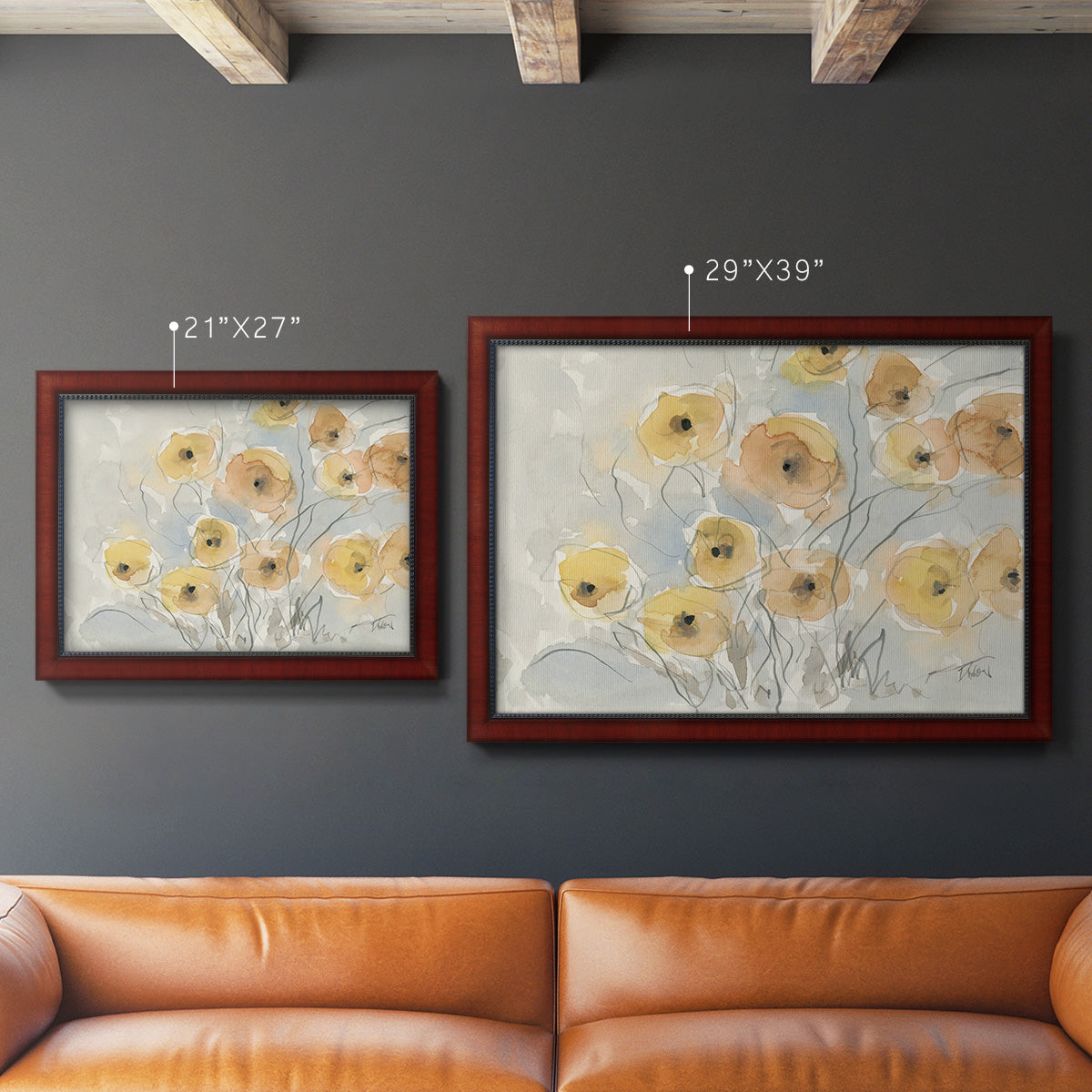 Sunset Poppies I Premium Framed Canvas- Ready to Hang