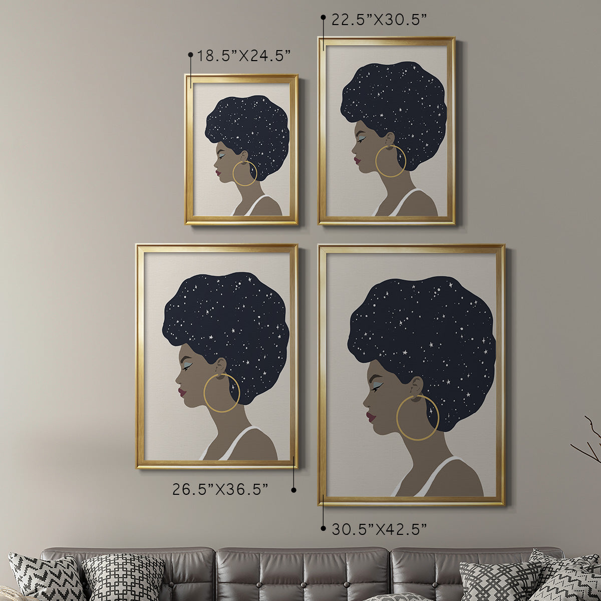 Heavenly Hair I - Modern Framed Canvas Print