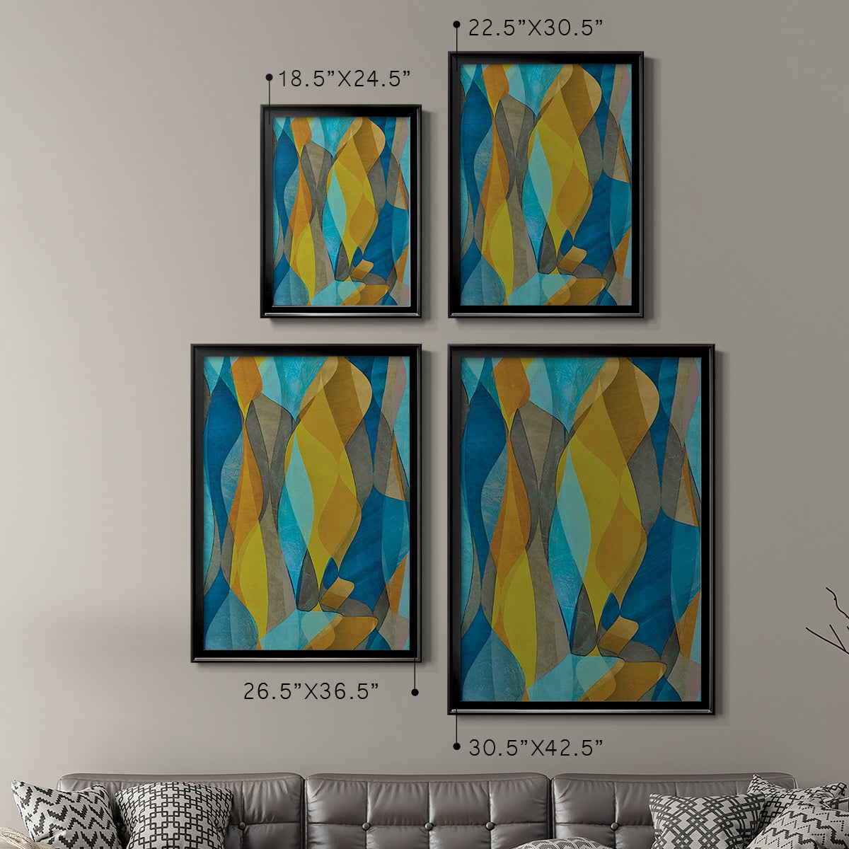 Colorful Cascade II - Modern Framed Canvas Print