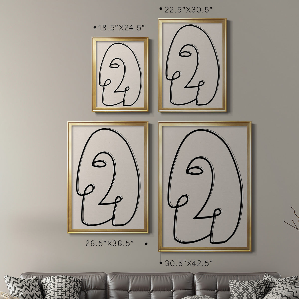Face It II - Modern Framed Canvas Print