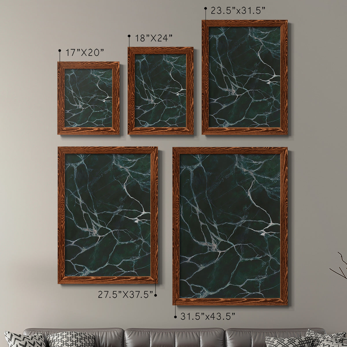 Jade Marble I - Premium Framed Canvas 2 Piece Set - Ready to Hang