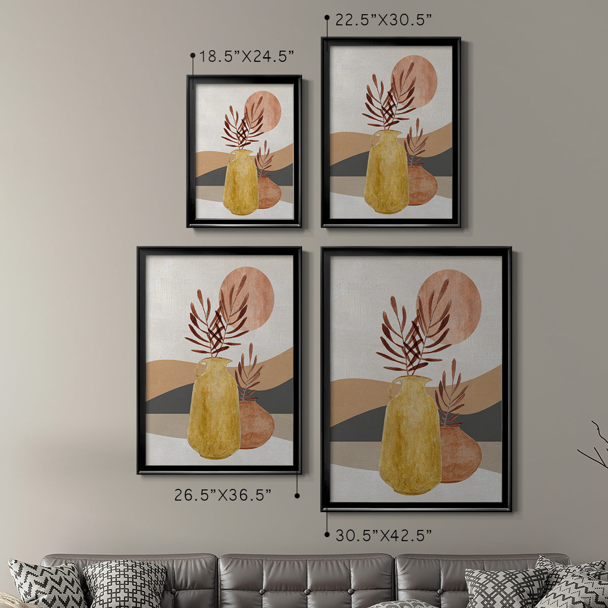 Adobe Moon I - Modern Framed Canvas Print
