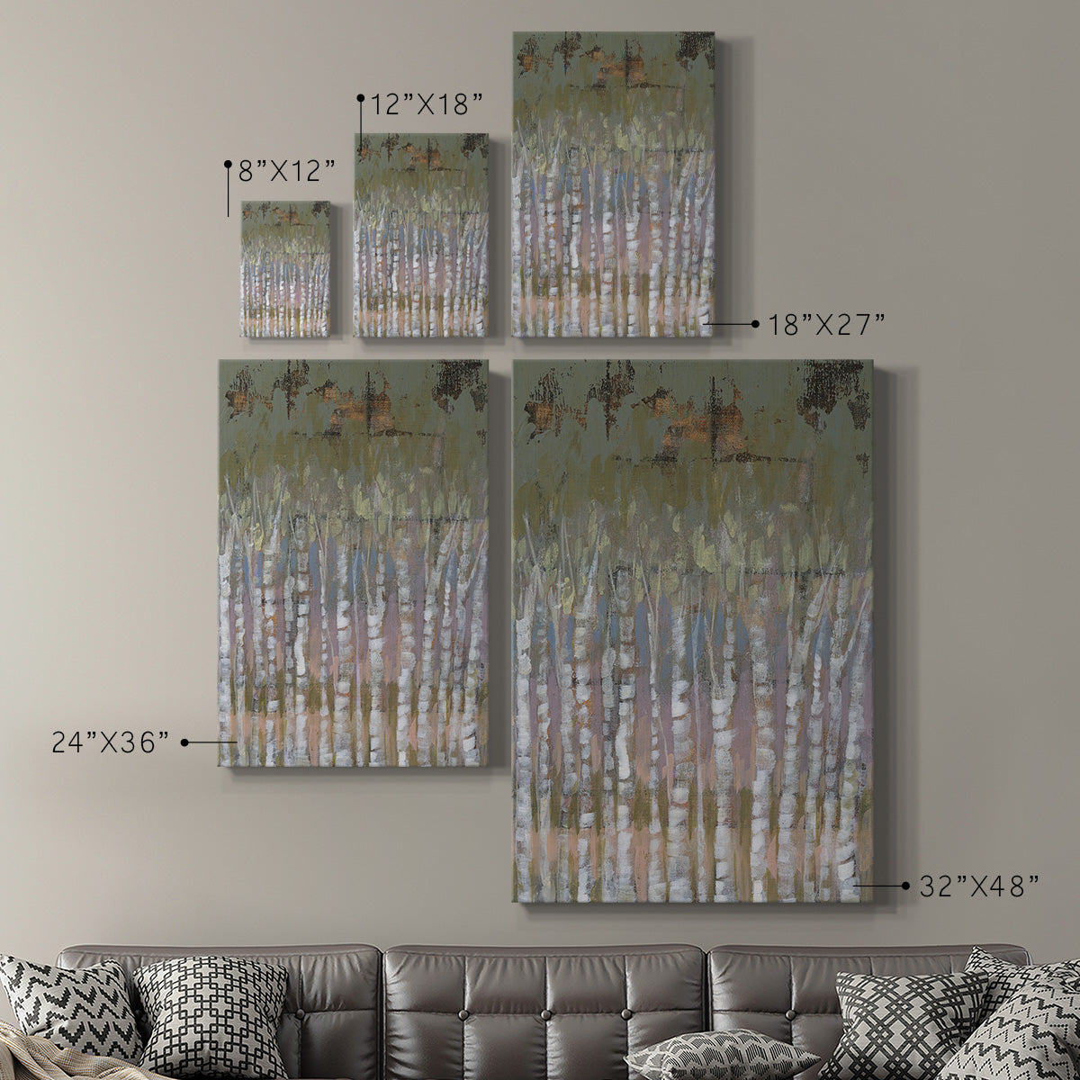 Pastel Birchline II Premium Gallery Wrapped Canvas - Ready to Hang