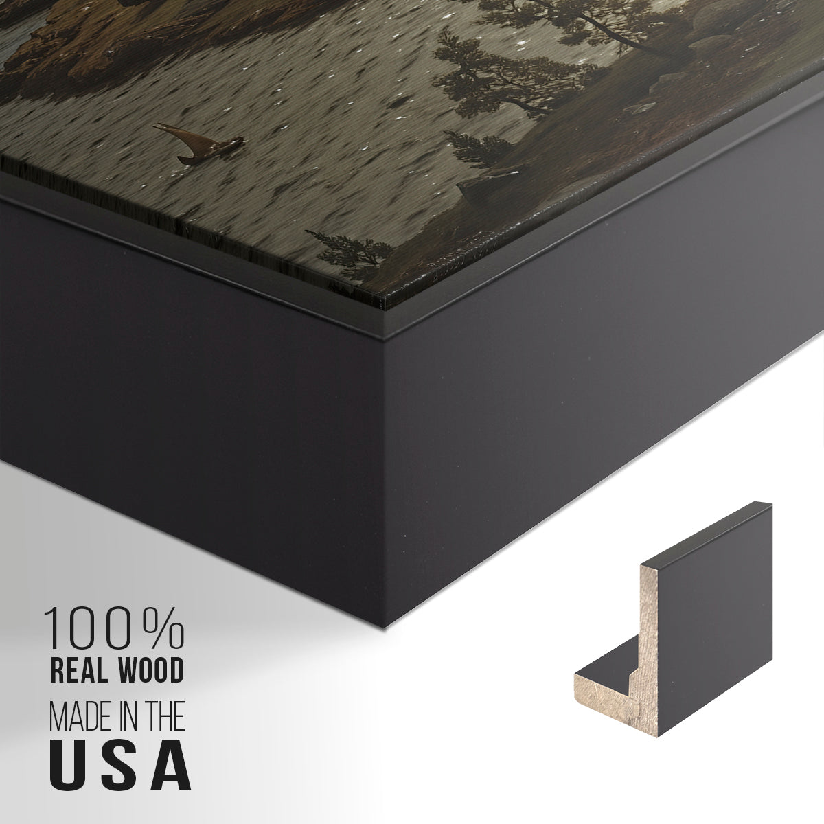 The Fjord at Sandviken (Sandviksfjorden), 1879 - Floater Framed Canvas Print