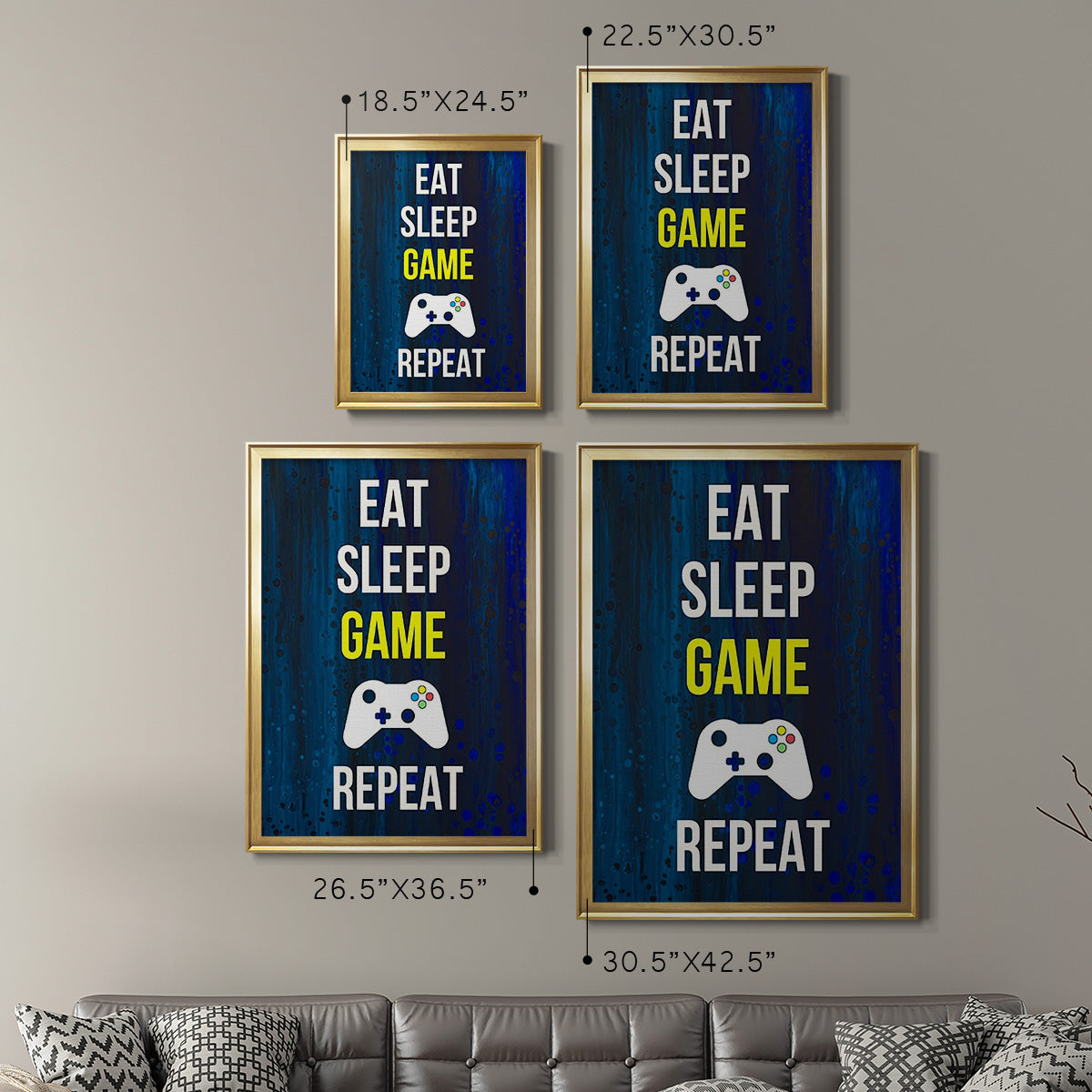 Gamer at Play V - Modern Framed Canvas Print