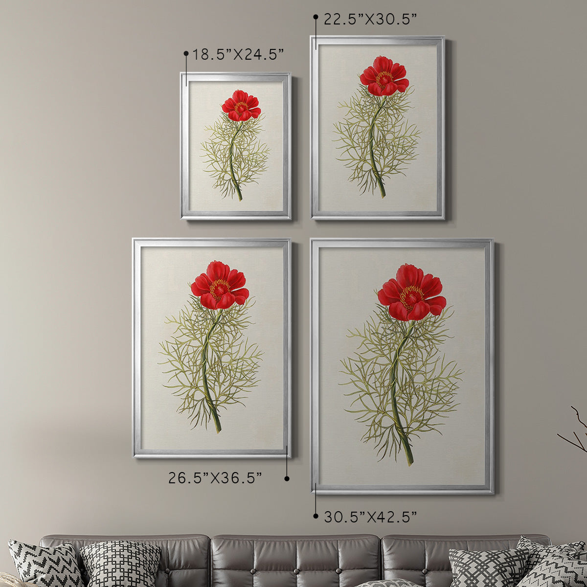 Flowers of the Seasons VII - Modern Framed Canvas Print