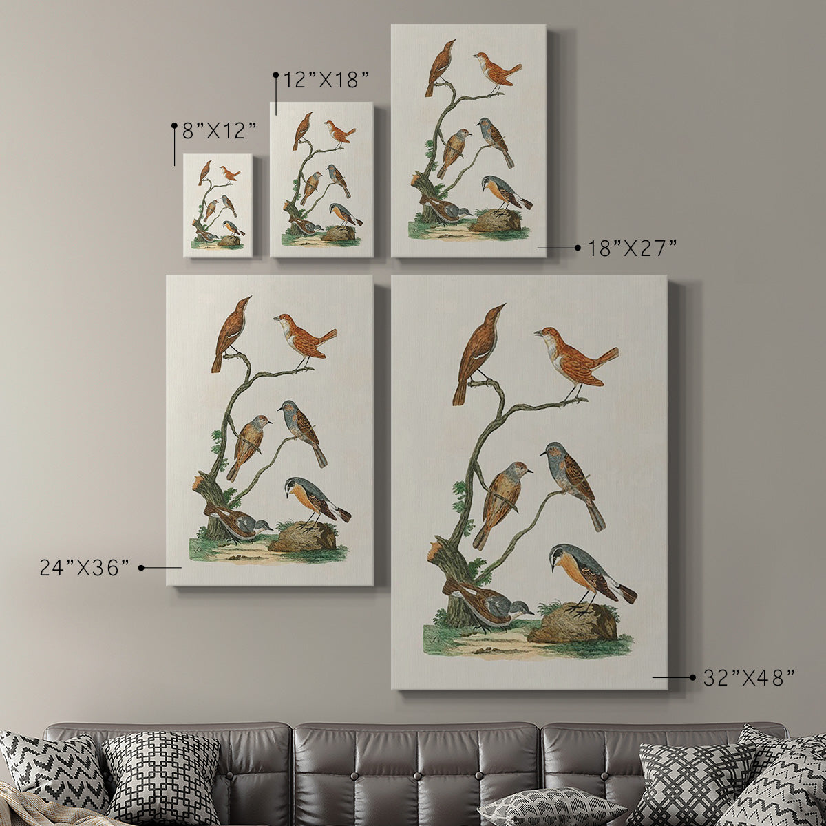 Antique Birds in Nature IV Premium Gallery Wrapped Canvas - Ready to Hang