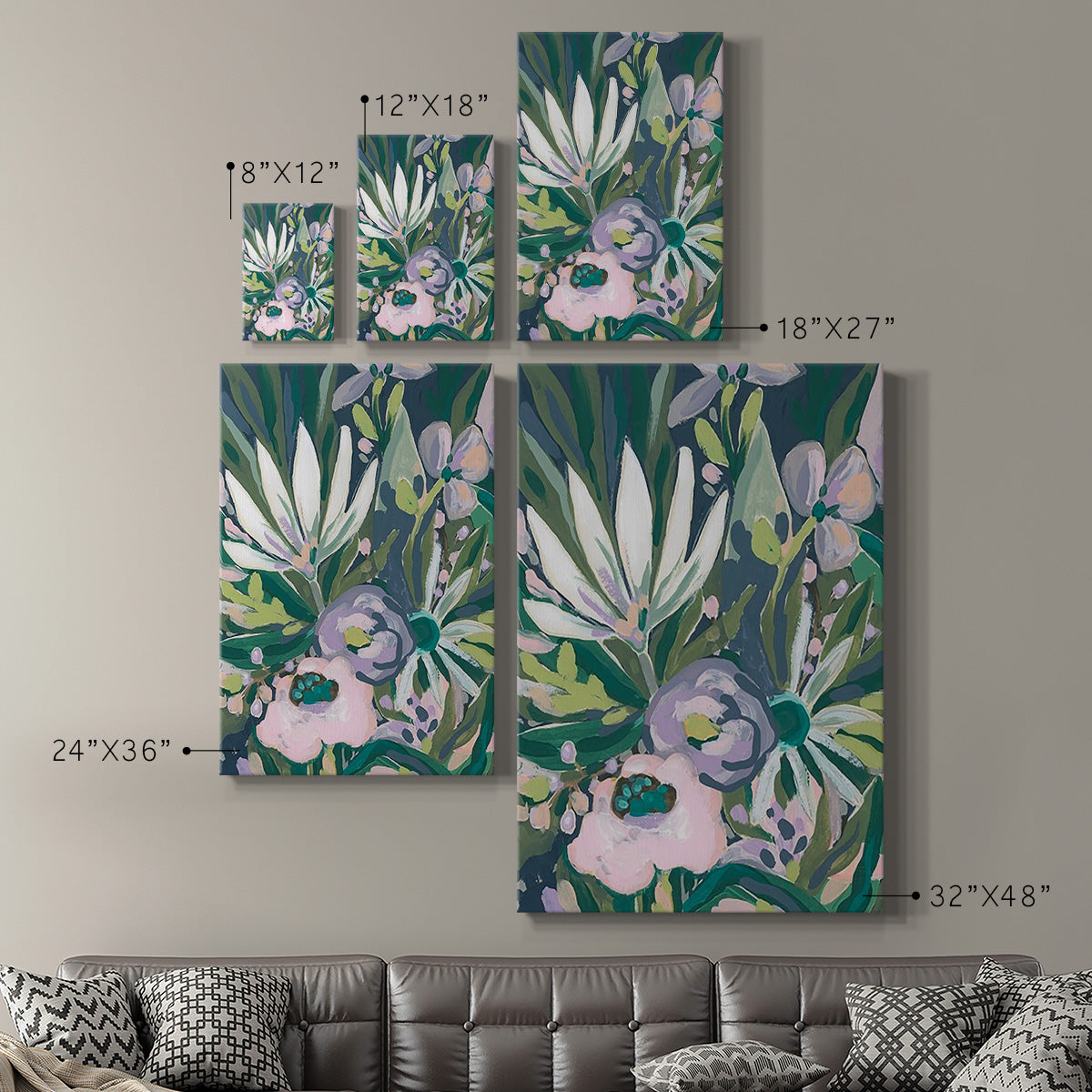 Purple Jungle Garden I Premium Gallery Wrapped Canvas - Ready to Hang