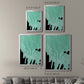 Teal Cascade I - Modern Framed Canvas Print
