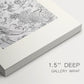 Canvas art print of a repeating floral pattern with delicate linework and evenly spaced blossoms, highlighting texture and gallery-wrapped edges