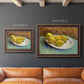 Impressionist still life with lemons by Vincent van Gogh in an ornate bronzed mahogany wood frame shown in multiple size options.
