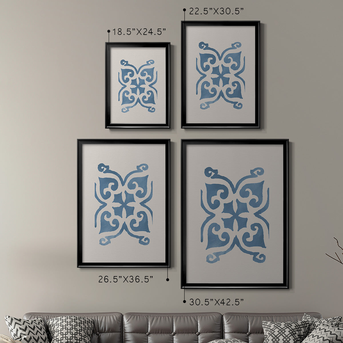 Monochrome Terra Mesa Tile II - Modern Framed Canvas Print