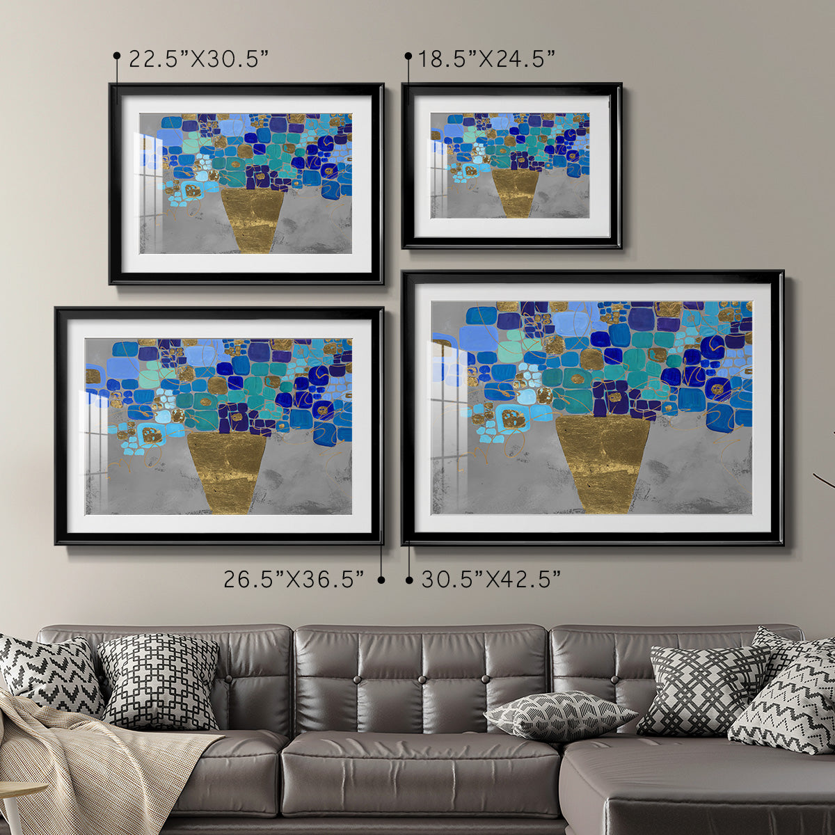 Blue Love - Modern Framed Art Print
