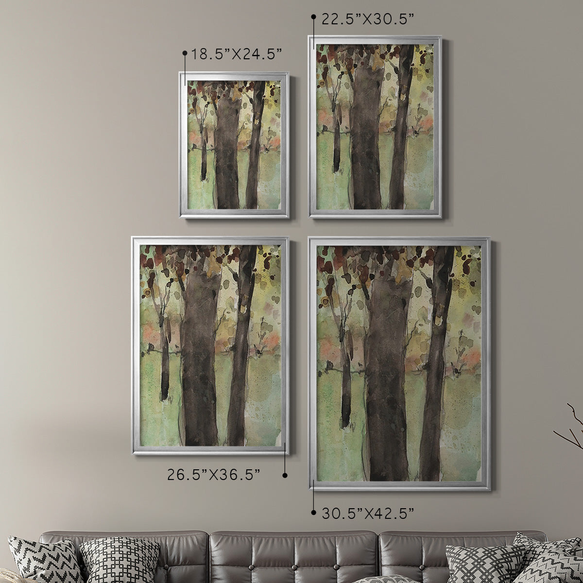 Under the Tree Confetti II - Modern Framed Canvas Print