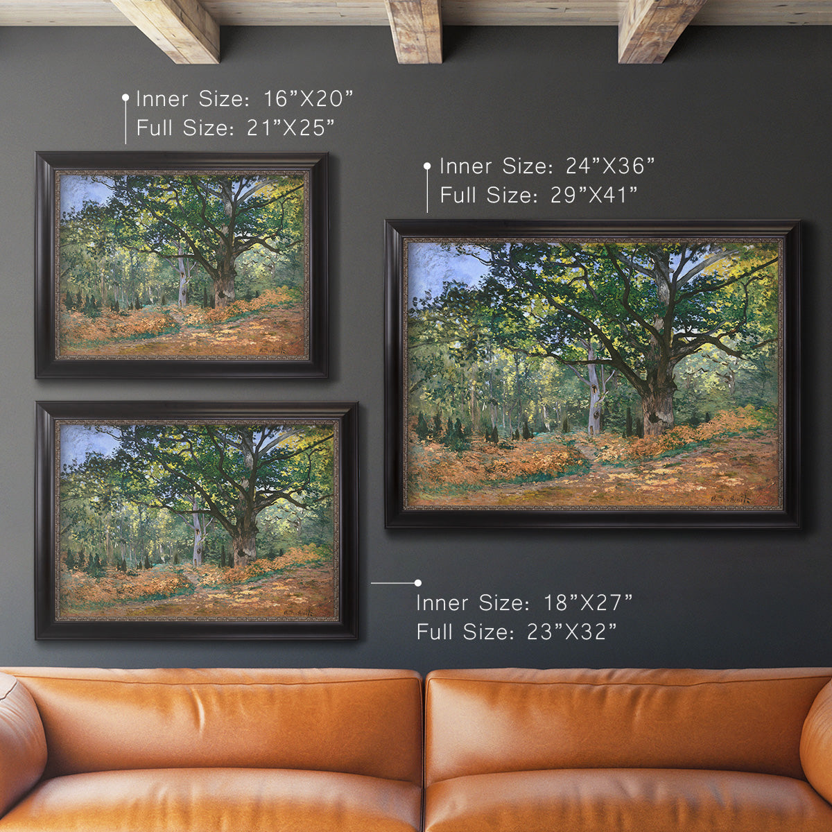 The Bodmer Oak, Fontainebleau Forest - Ornate Framed Canvas Print