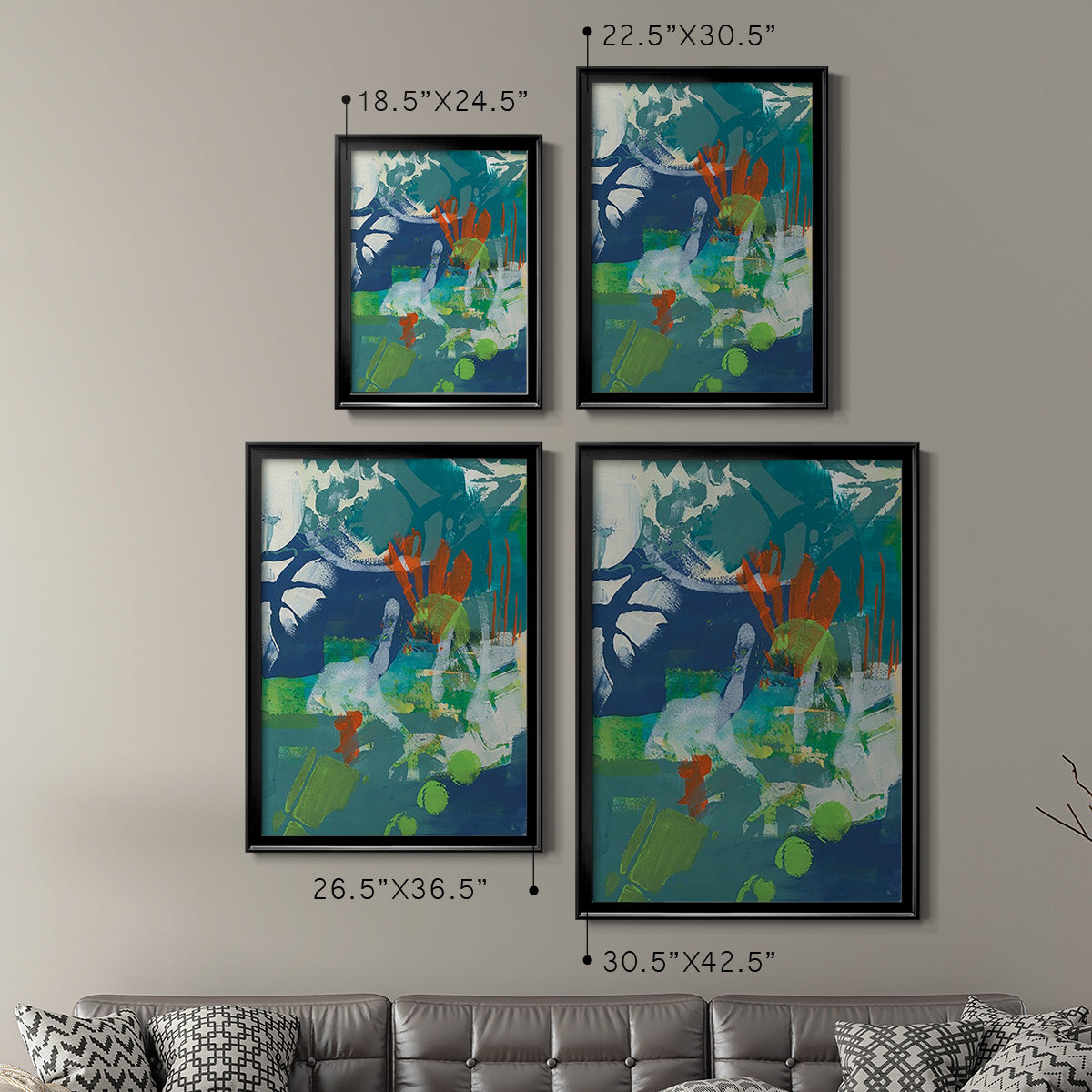 Tropical Graphics I - Modern Framed Canvas Print