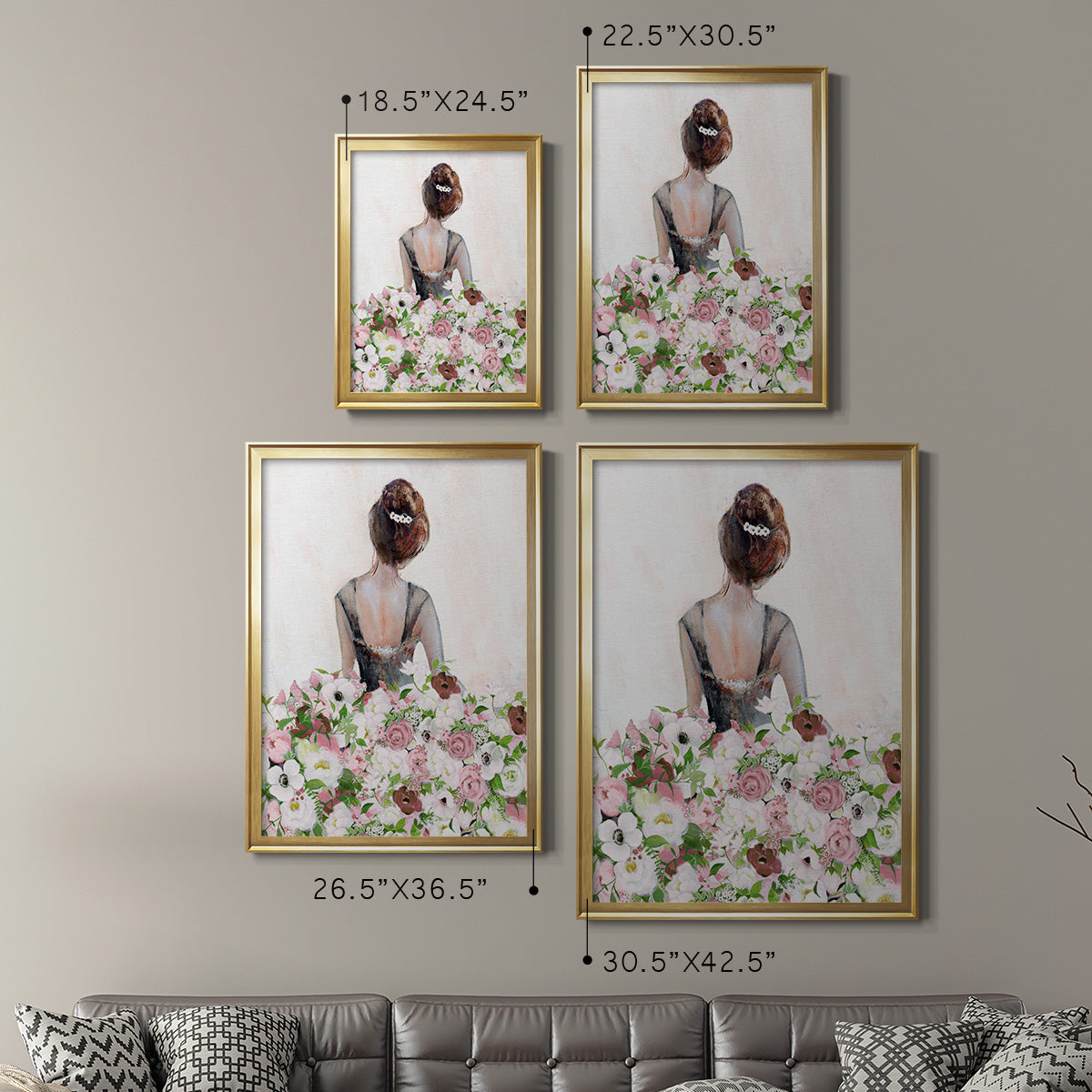 Beautiful Floral Contemplation I - Modern Framed Canvas Print