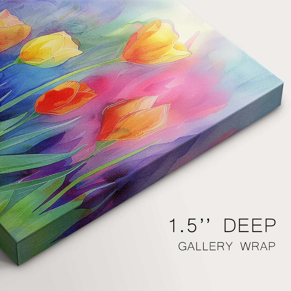 Colorful tulips blooming in a vibrant garden during spring with a dreamy, abstract background