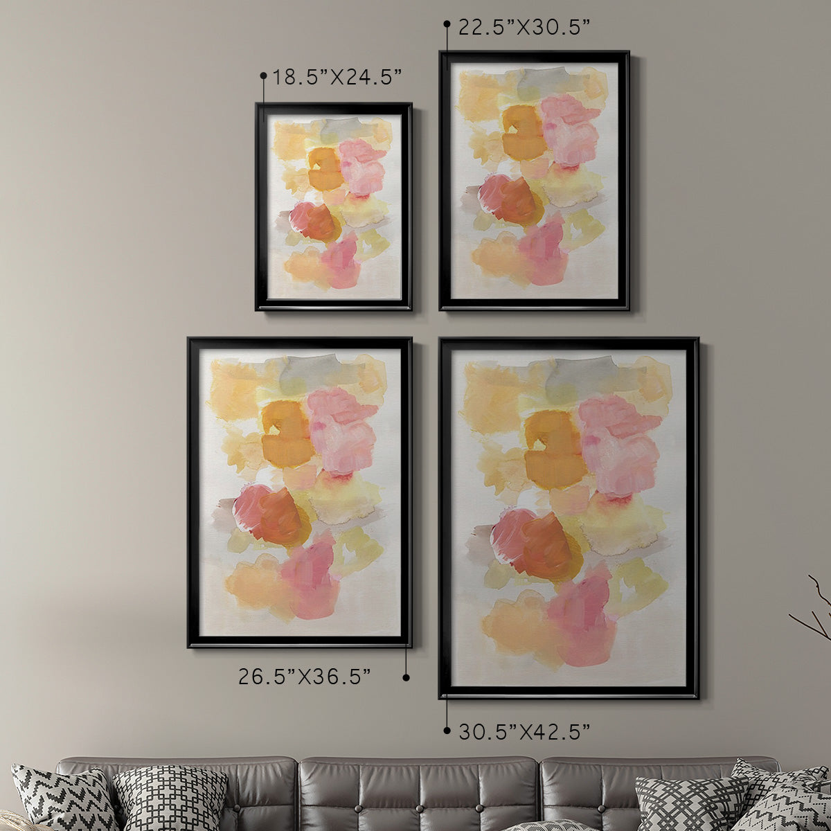 Warm Petals II - Modern Framed Canvas Print