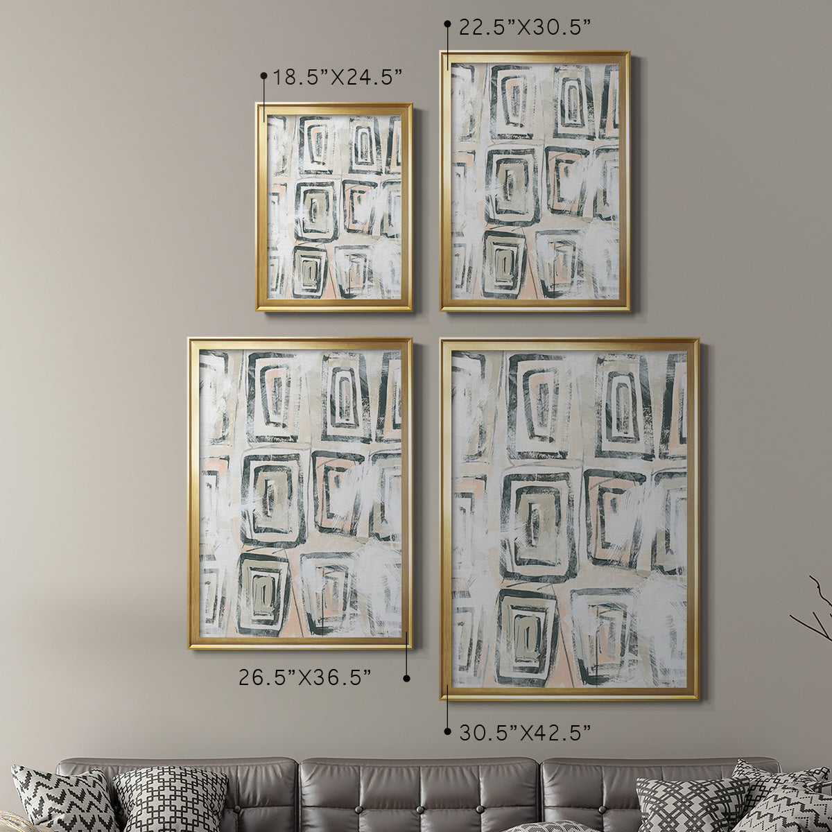 Sand Glyphs IV - Modern Framed Canvas Print