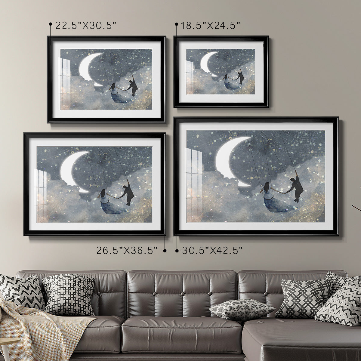 Celestial Love I - Modern Framed Art Print