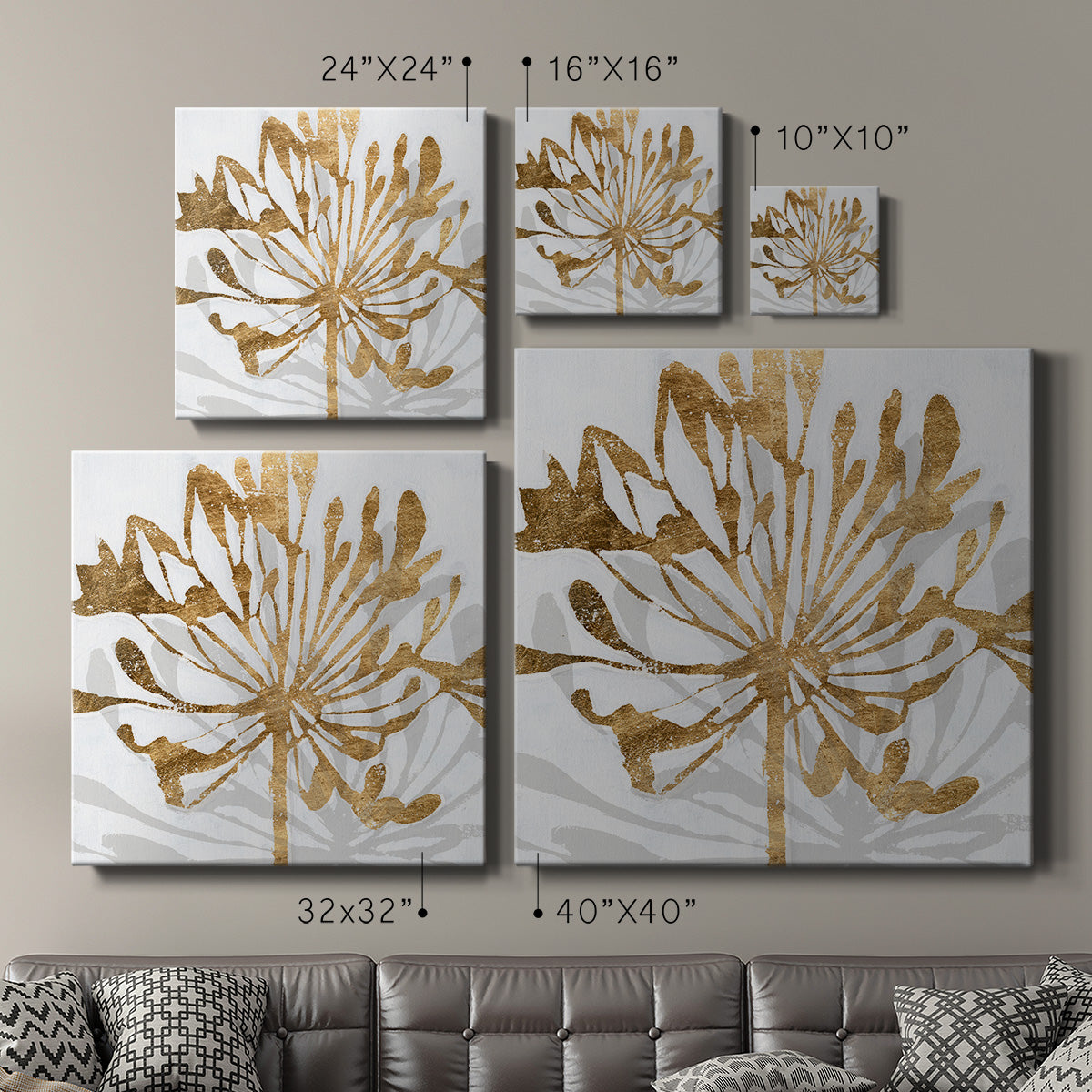Golden Gilt Bloom II - Canvas Art Print