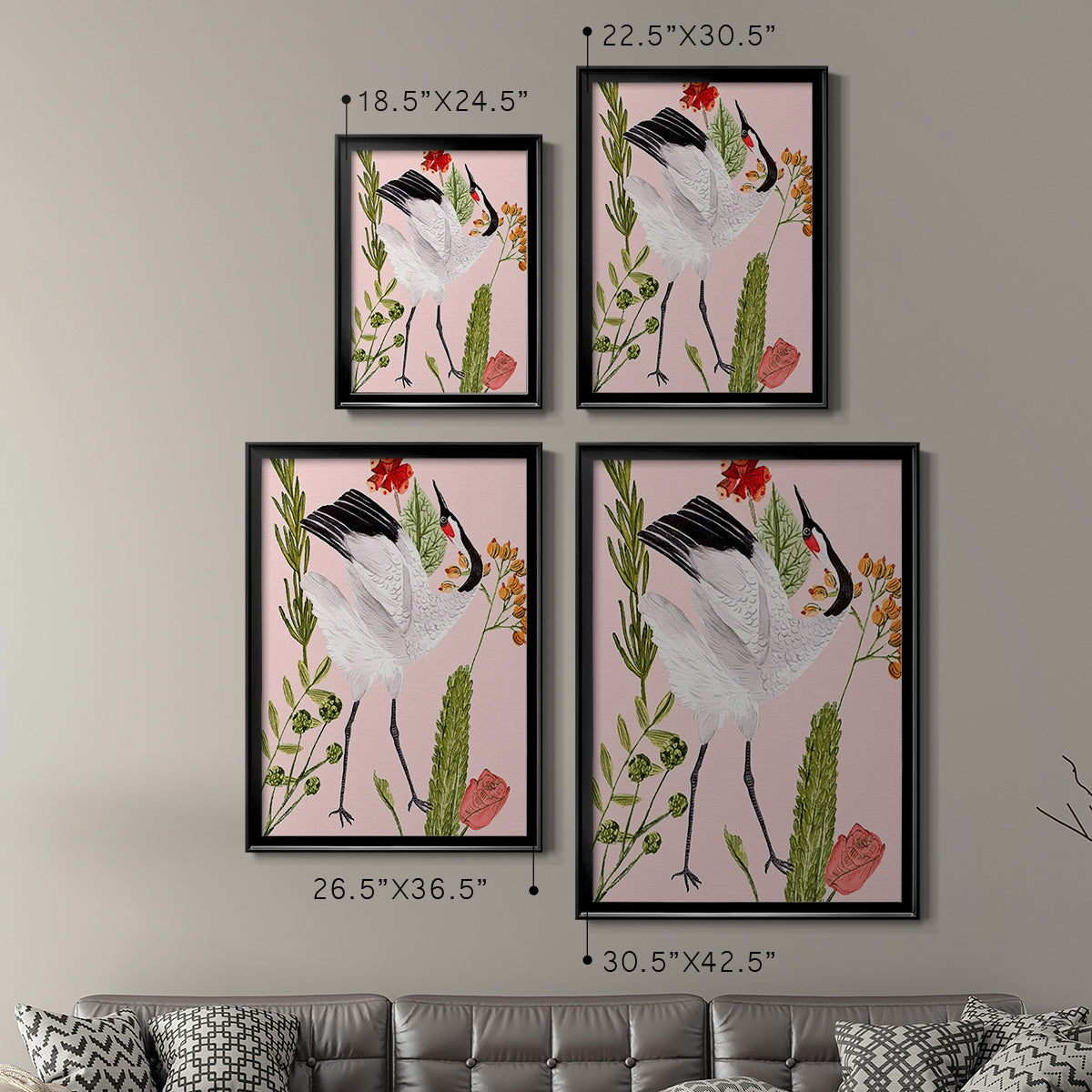 Birds in Motion VI - Modern Framed Canvas Print