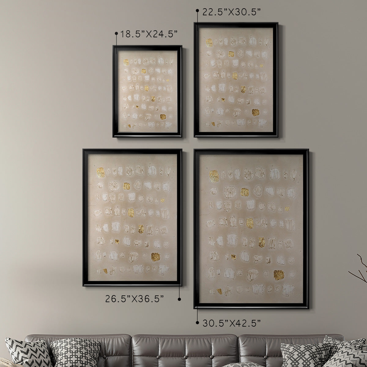 Embellished Cobblestone II - Modern Framed Canvas Print