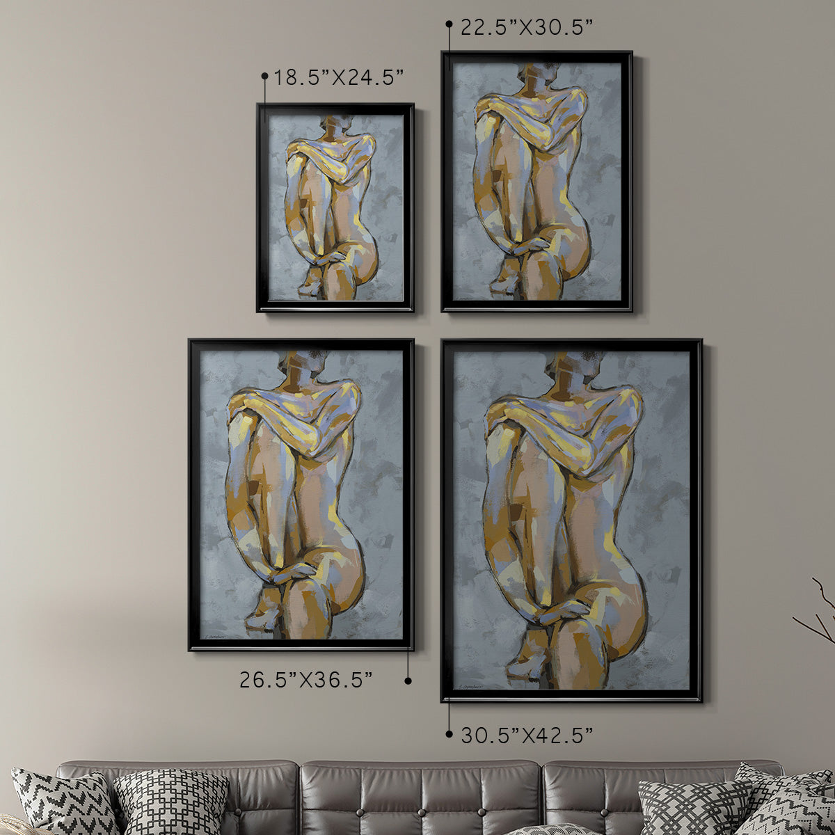 Grey Maiden I -  Framed Canvas Print