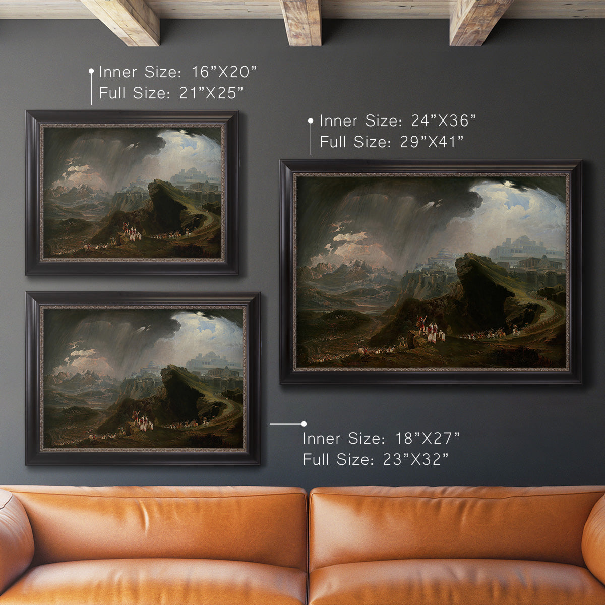 Joshua Commanding the Sun to Stand Still upon Gibeon - Ornate Framed Canvas Print