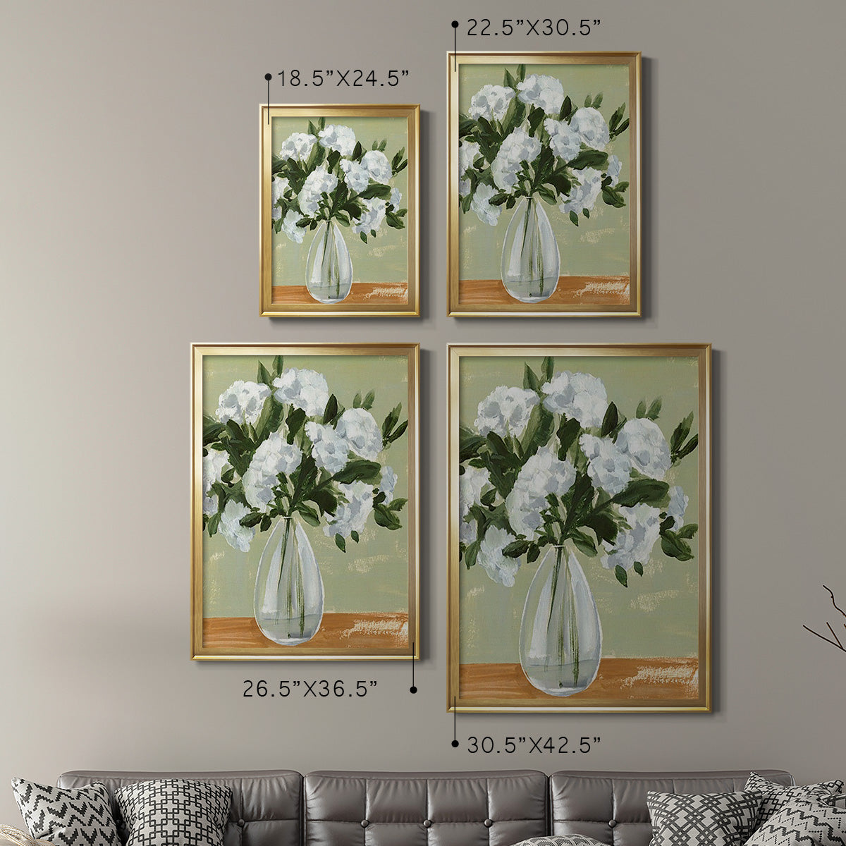 Vased Viburnum II - Modern Framed Canvas Print