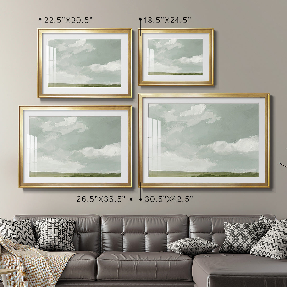 Gray Stone Sky II - Modern Framed Art Print