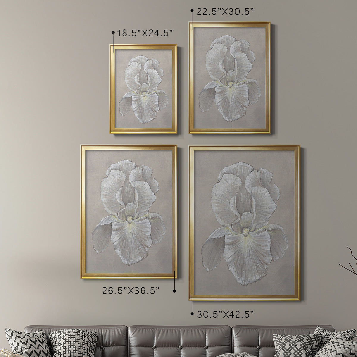 White Iris II - Modern Framed Canvas Print