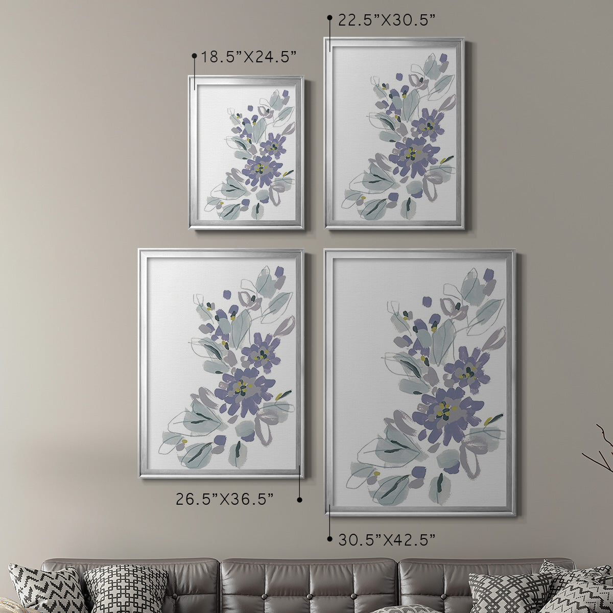 Periwinkle Patch II - Modern Framed Canvas Print