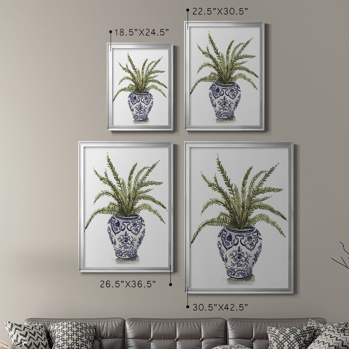 Fern House I - Modern Framed Canvas Print