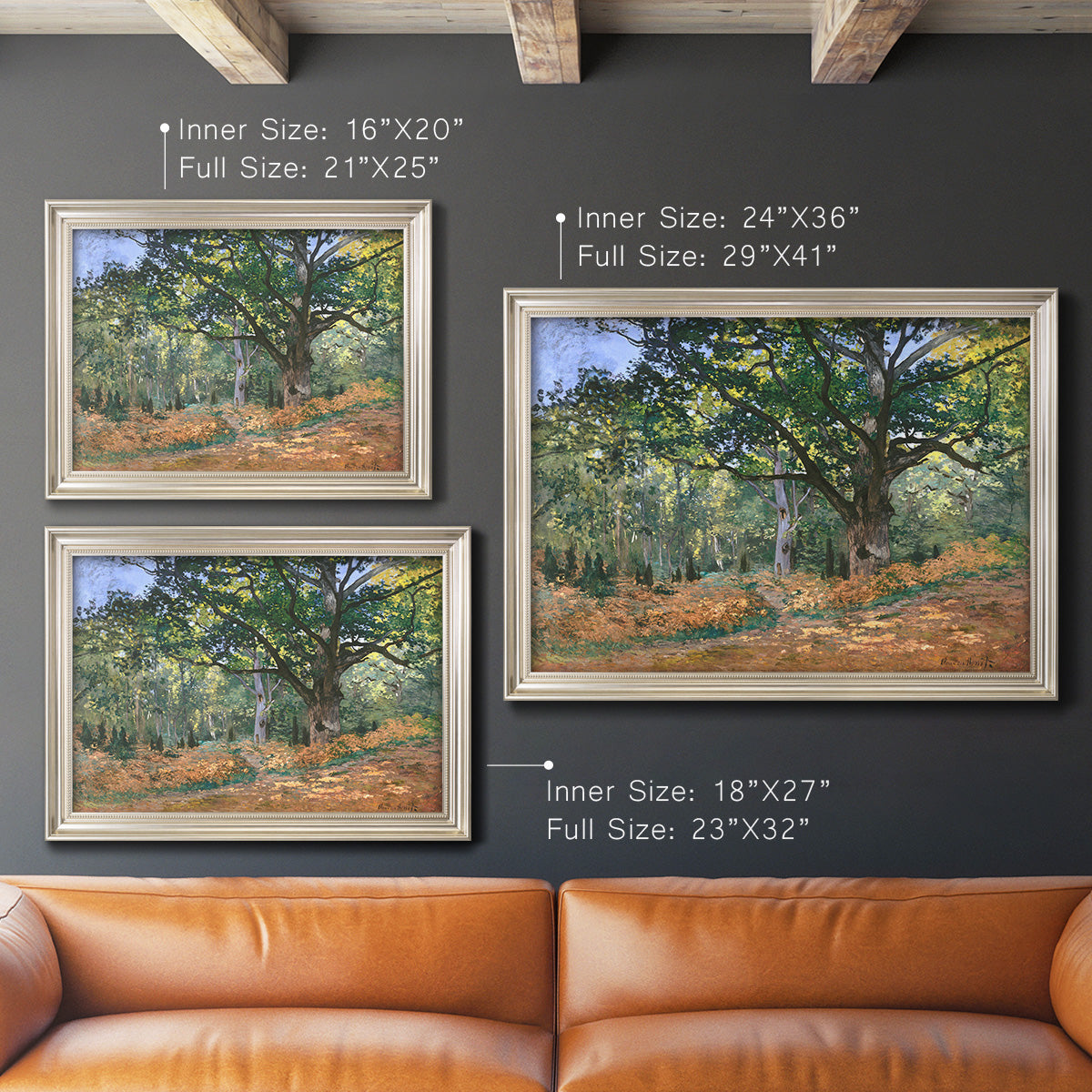 The Bodmer Oak, Fontainebleau Forest - Ornate Framed Canvas Print